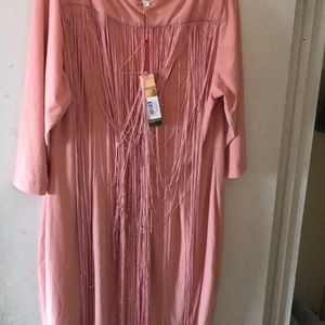 Plussize Monif C mini dress w/ fringed  Back